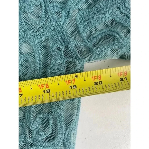 Women's Favlux Turquoise Lace Kimono Cardigan Duster Size M‎ GUC! 0155 - Picture 9 of 12